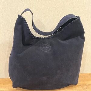 Tory Burch Marion Suede Hobo | Navy Blue